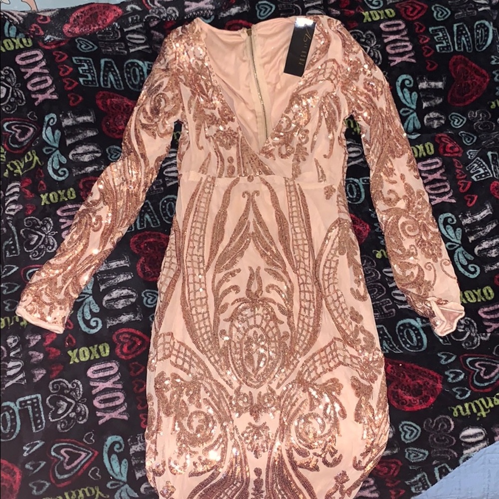 Gold sequin dress